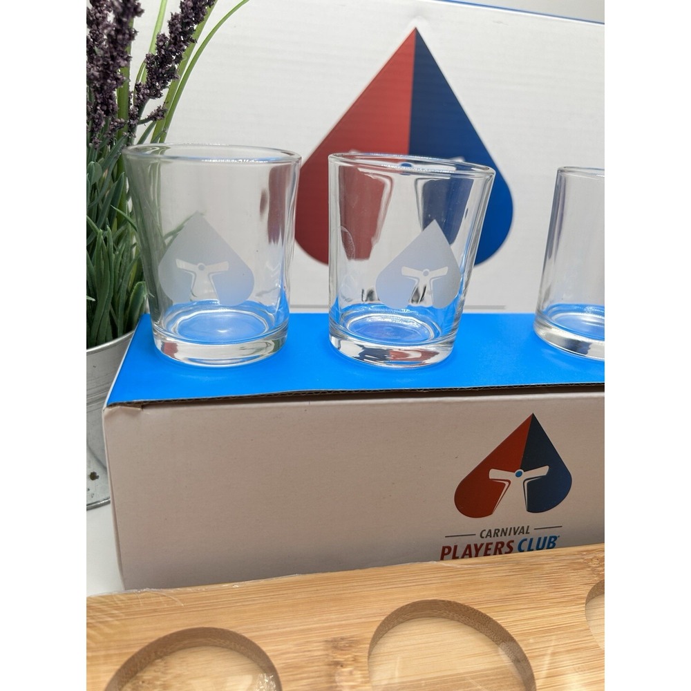Carnival Players Club Shot glasses and Tequila Shot Tray - Picture 3 of 10